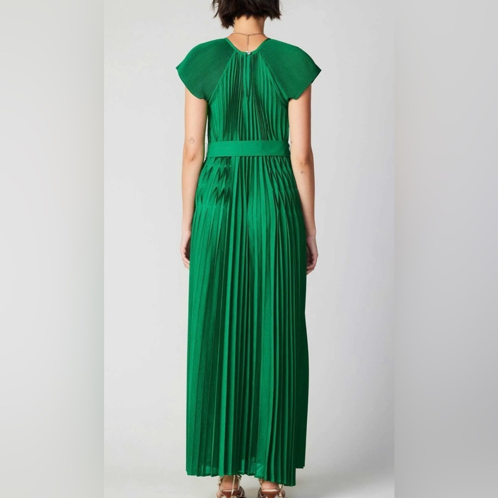 NWT Current Air Mona Pleated Maxi Dress Green Size Medium - Picture 5 of 16